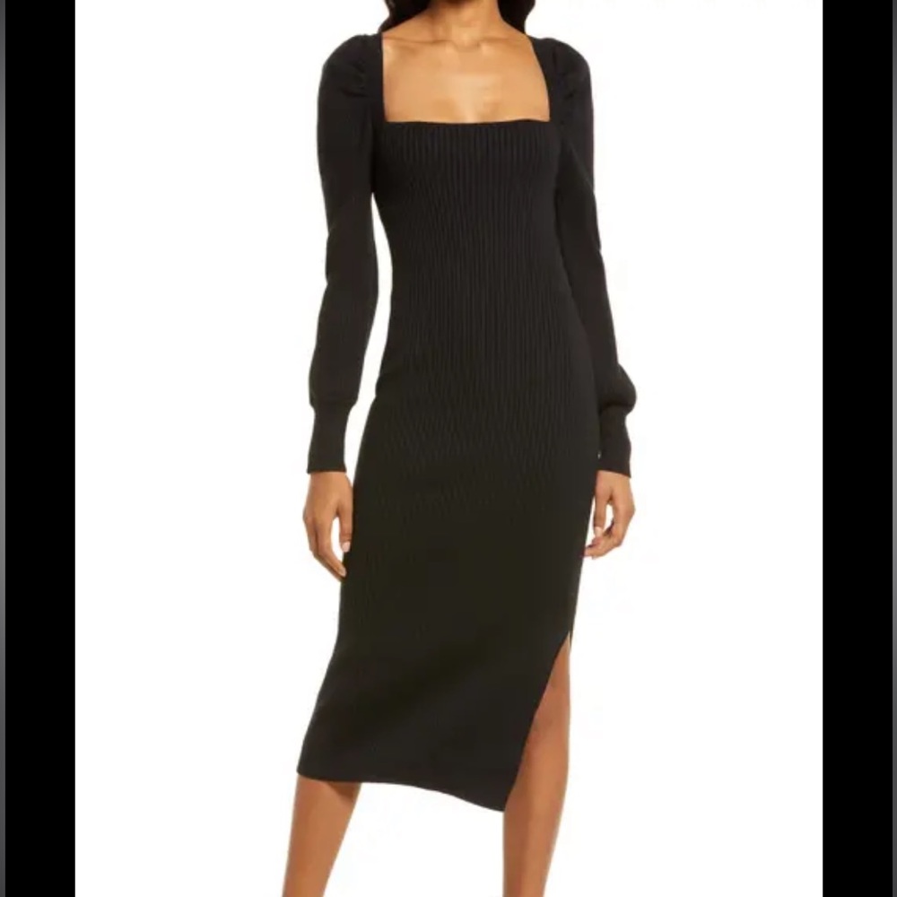 Charles Henry sweater midi dress